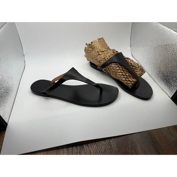 Italian Leather Thong Sandals Cuoio Patrizia Minimalist Flip Flop Style size 37 - Picture 1 of 4